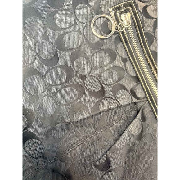 Vintage Y2K Coach F19291 XL Gabby Signiture Tote Bag Black Jacquard Canvas Prep - Picture 3 of 10